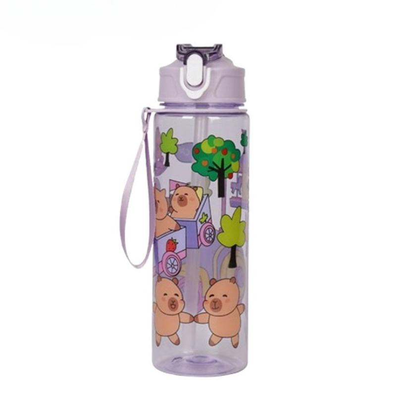 Capibala Straw Cup Cute Children's Straw Cup High Appearance Student Carrying Rope Portable Cartoon Water Cup Sports Water Cup