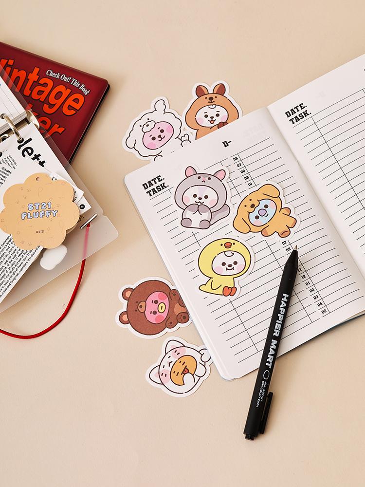 BT21 BABY Fluffy Sticker Pack Set (7-Pack)