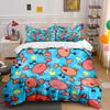 Cartoon Crabs and Yellow Creatures Bedding Duvet Cover Set (1*Duvet Cover 2*Pillowcases, Without Duvet Insert)
