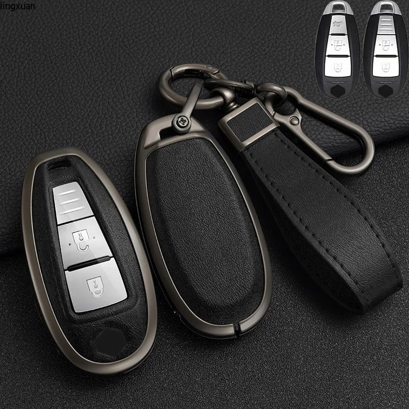 Zinc Alloy+ Leather Car Key Case Cover For Suzuki Baleno Ciaz Ertiga Ignis Kizashi Sx4 S-Cross Swift Vitars 2 3 Buttons Remote