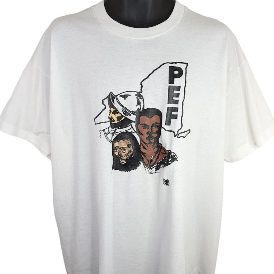 

Vintage Hispanic Committee Of PEF 100% Cotton T-shirt Mens Tees Top Mens Size 3XL 90s Public Employees USA XL