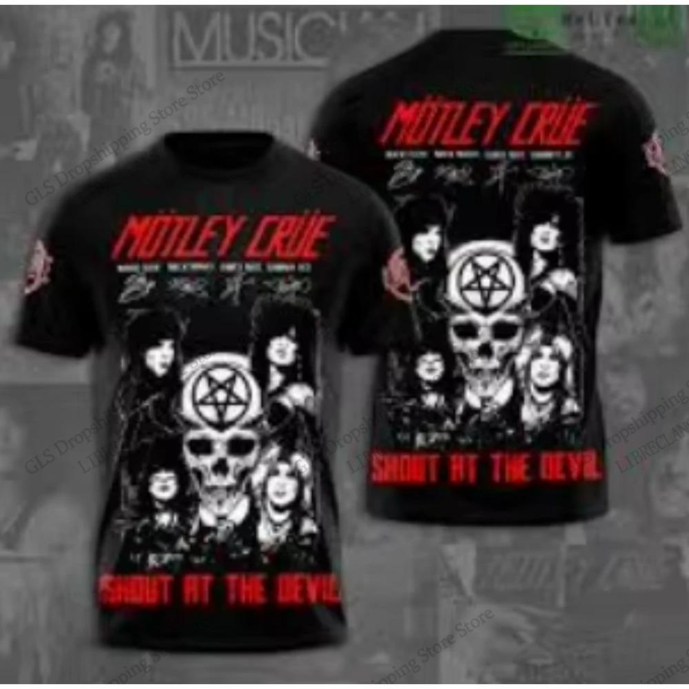 

Новая футболка с 3D-принтом Motley Crue, футболка для тура рок-группы, мужская и женская, модная, большого размера, хип-хоп топы, футболки с коротким рукавом, повседневная мужская одежда XXS