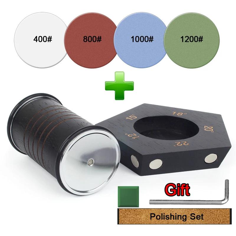 Rollers Sharpening Stone DIY Knife Sharpener Solid WoodKnives Grinding System 12/15/18/20/22° Bear Metals Diamond Whetstone Tool