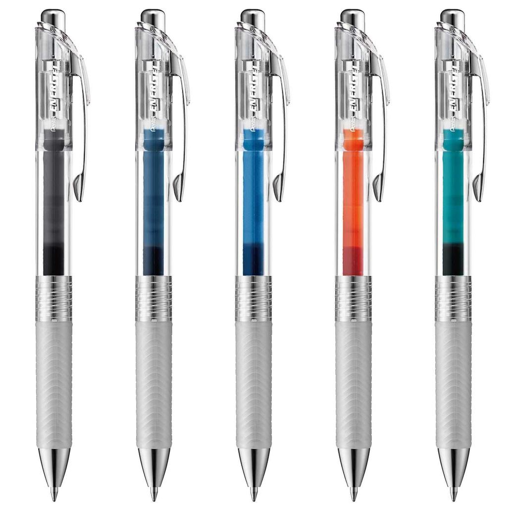 Pentel EnerGel Infree Gel Ink Ballpoint Clear 5 Colors Pen, 0.7mm, Barrel, BL77TL5AMZ,
