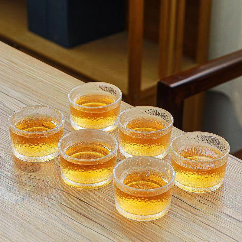 Vynikající skleněná květinová čajová sada 6 ks/sada Velkoobchod kávové šálky Krásné čajové hrnky Japonský hrnek Čajové šálky Porcelánová čínská miska