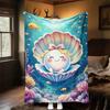 1PC shell oceanOutdoor Flannel Blanket - Soft Plush Decor for Picnics, camping, Bedroom, Playroom, Office, or Lunch Break 1314A