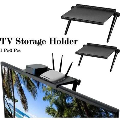 Adjustable Universal TV/Monitor Top Shelf Organizer - Space-Saving Multi-Purpose Rack for Router, Media Box Computer Accessories