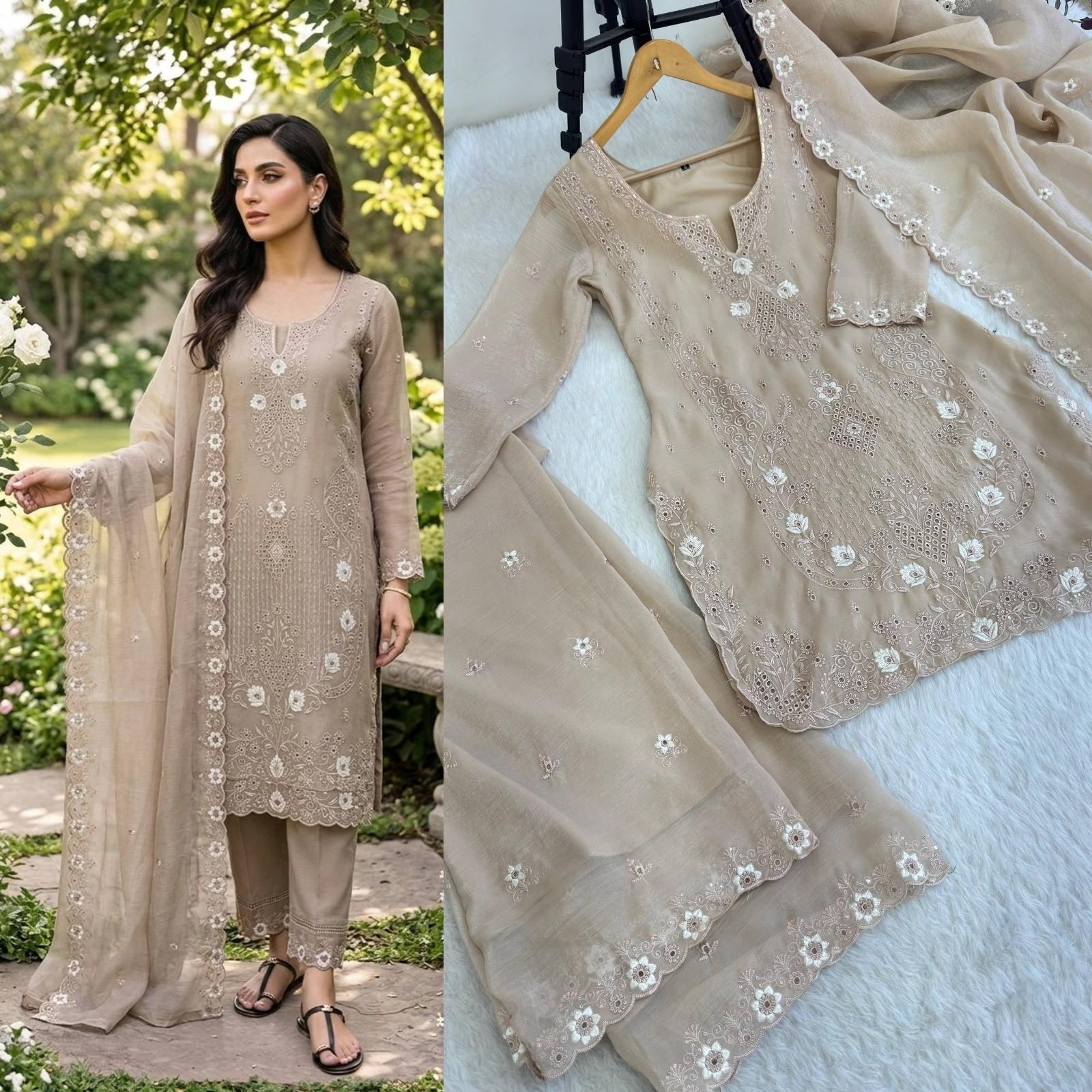 Bollywood Designer Top Palazzo Suit Paksiatni Wedding Wear Salwar Kameez Dress L-40