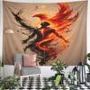 "Fiery Phoenix Rebirth Art" Pattern Wall Hanging Tapestry Decorative Tapestry Home Decor for Bedroom and Living Room