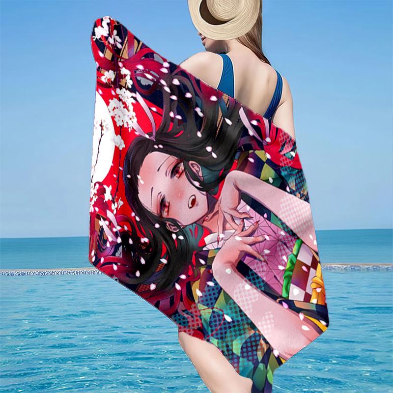 Vibrant Anime Characters Beach Towel, Super Soft Microfiber, Gift for Her/Him, Birthday, for Pool, Beach, Travel, Home Decor Fan gifts