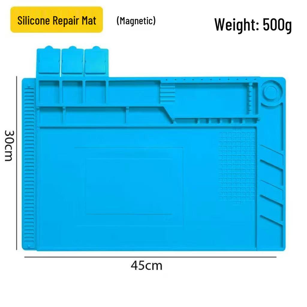 High-Heat Silicone Repair Mat for Phones & Computers - Thick, Non-Slip, Magnetic, Anti-Static