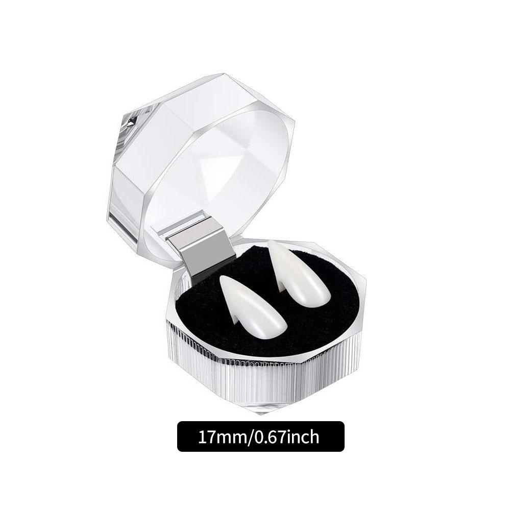 1Pair Vampire Teeth Zombie Fangs DIY Cosplay Props DIY Solid Denture Adhesive Solid Glue False Teeth Resin Fangs for Masquerade Decoration