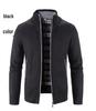 2024 Men's Autumn/Winter Stand-Up Collar Fleece-Lined Cardigan Sweater