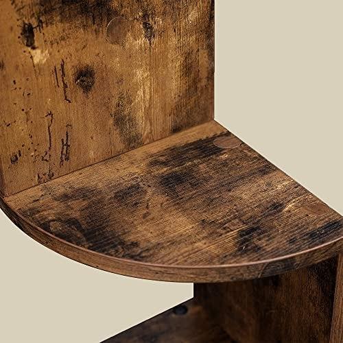 Szelf narożny, półka ścienna, 5 poziomów, pływający zygzak, regał na kuchnię, sypialnię, salon, biuro, rustykalny brąz