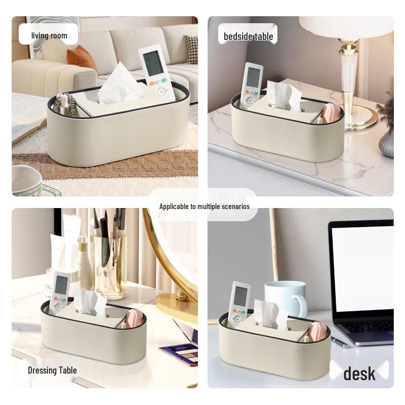 Cmaos Light Luxury Living Room Tissue Box with Storage
