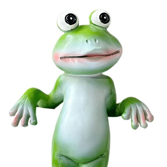 Planter Pot Frog Statue Cartoon Frog Figurine Resin Animal Sculpture Outdoor Garden Flower Pot Hugger Ornament Decoration