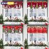 Christmas Curtain  Xmas Rod Pocket Window Treatment for Living Room Kitchen Bedroom Christmas Decorations For Home 2025