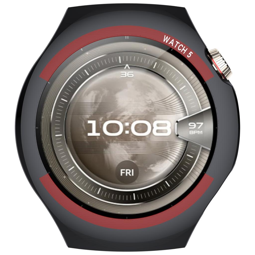 For Huawei Watch 5 42/46mm Hard PC Case Glass Bumper Shell Full Cover Space exploration Screen Protector Smartwatch Accessories