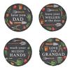 Country Living Set of 4 Round Slate Coasters - Garden Tools