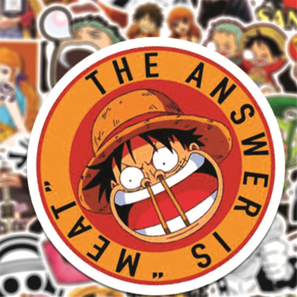50 100Pcs Anime One Piece Stickers Notebook Motorcycle Skateboard Laptop Mobile Phone Case Cartoon Luffy Sticker For Kids Toy