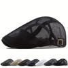 Casual Outdoor Beret Men's Hat Breathable Mesh Forward Cap Spring Summer Adjustable Thin Sun Hats Flat Gorras