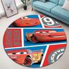 Tappeto Rotondo Tappeto Circolare Antiscivolo con Pattern di Saetta McQueen per Camera da Letto dei Bambini Stanza dei Giochi