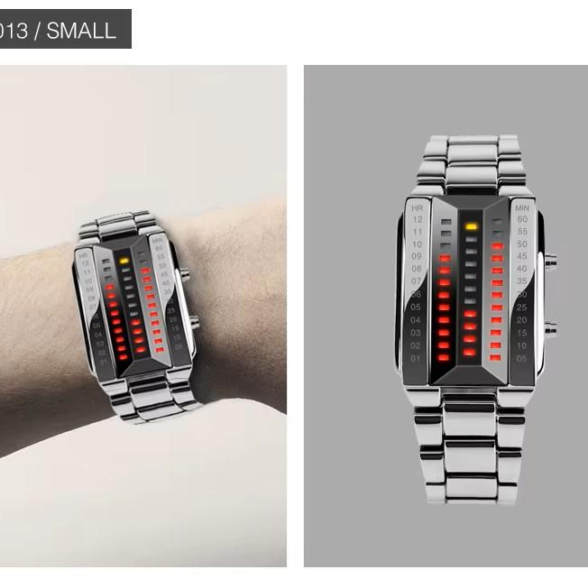 LED-Mode-Armbanduhr Unisex Herren Damen Geschenk Digital Lava Display Edelstahlband Armee Sport Vintage Retro Casual