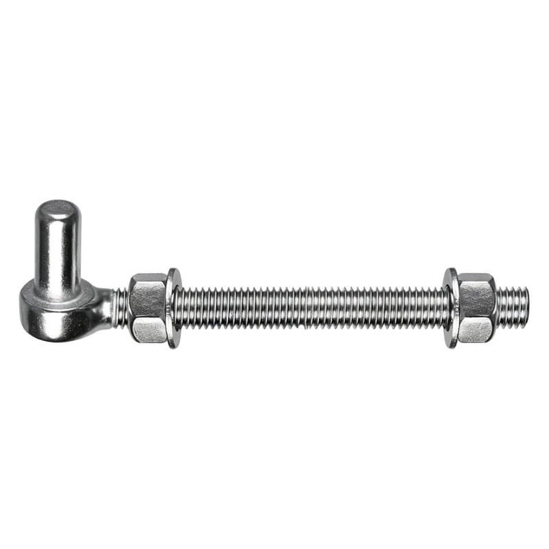 Outdoor Gate Hinge Repair Hardware, 304 Steel J-Bolt with Threaded Bolt Mount and Washers for Fence Installation Work