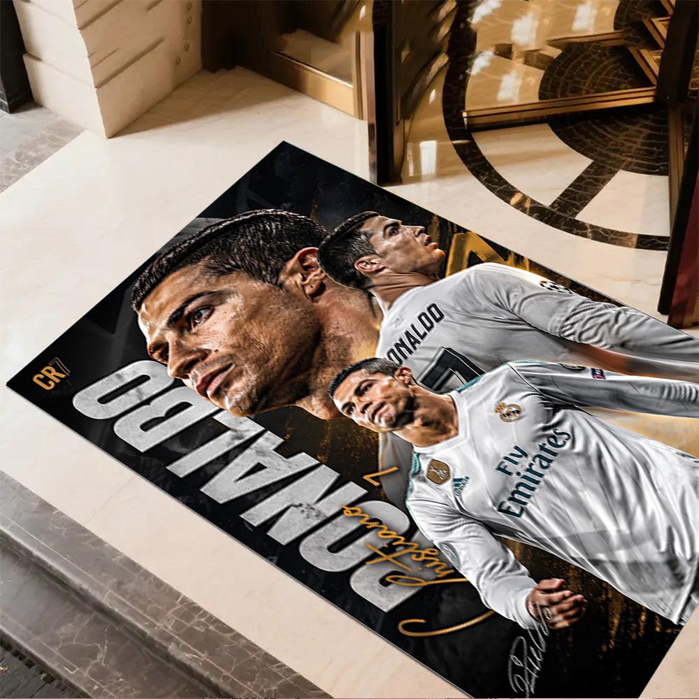 Ronaldo's Legacy Soccer Carpet Design for Outdoor Dormitory Balcony Decorate Room Antislip Carpet Anime Office Decor