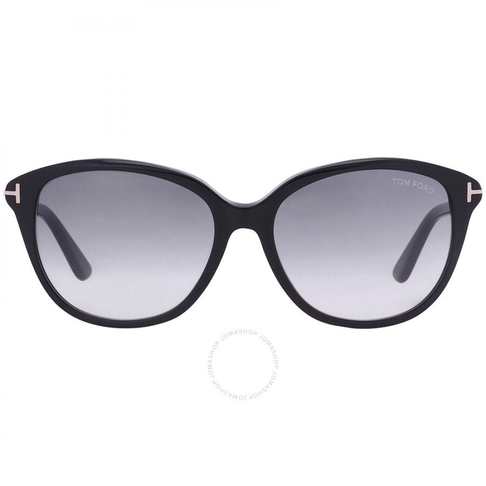 

Tom Ford Karmen Smoke Gradient Oval Ladies Sunglasses FT0329 01B 57