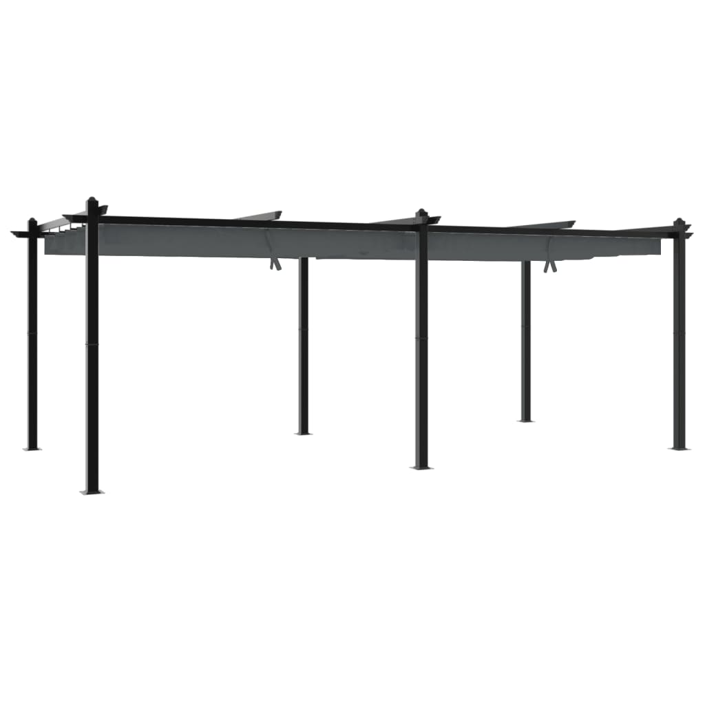 Vidaxl Altana Ogrodowa Ze Zwijanym Dachem, Antracytowa, 3X6 M