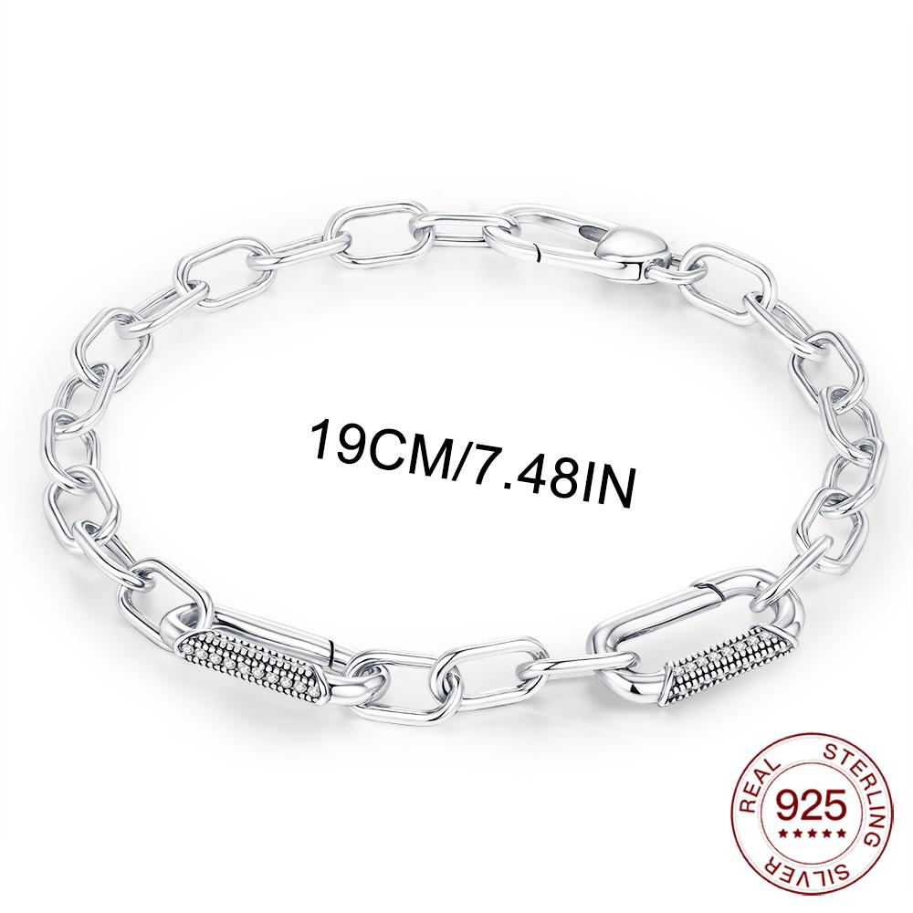 New 925 Sterling Silver Bracelet Red Heart Rainbow Gem Me Bracelet For Woman Lovers Charms Jewelry DIY Making Gifts Holiday Fine