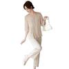 2026 Mom's Summer Mid-Sleeve Chiffon Blouse & Top Two-Piece Set for Middle-Aged and Elderly Women