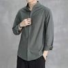 Men's Retro Chinese Style Linen Long Sleeve Shirt with Stand Collar