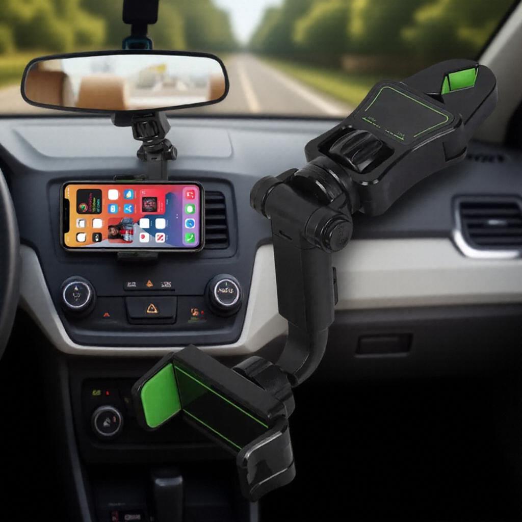Adjustable Phone Holder Universal Stable Clip for Car Rearview Mirror Multifunction Lazy Bracket Lightweight