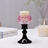 Crystal Glass Lotus Flower Shape Polished Laser Printed Candle & Incense Holder Arabic Love Fashion Home Decor China