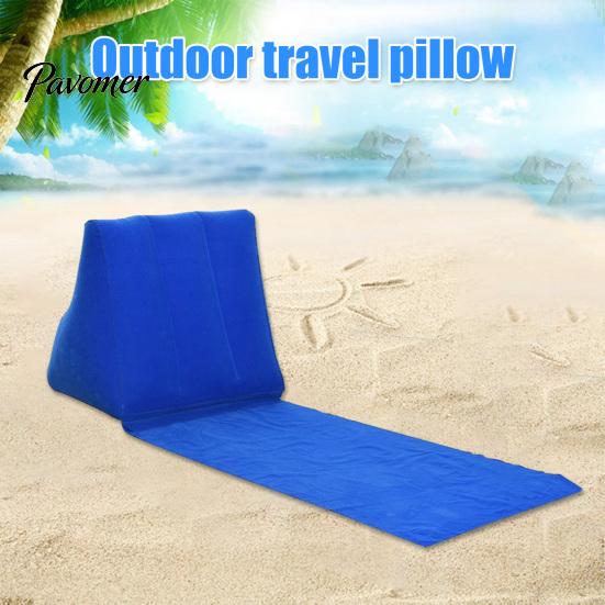 Foldable Camping Pillow Outdoor Triangular Cushion PVC Flocking Inflatable Portable Folding Summer Beach Lying Travel Equipment