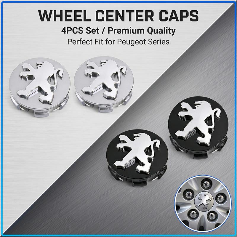 Car Wheel Center Cap Emblem Hub Covers Badge Auto Accessories For Peugeot 107 108 206 207 208 301 307 308 405 406 407 408 508 607 807 2008 3008 4008