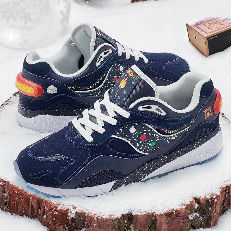 SAUCONY Shadow 6000 אגדת חורף רטרו קז'ואל זמש ריפוד מונע החלקה עמיד למים נעלי ריצה נמוכות יוניסקס נעלי ריצה כחול לבן S79032-1