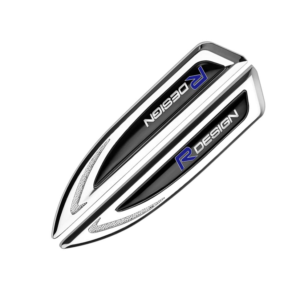 2 pezzi forma lama metallica 3D Parafango Laterale Bagagliaio Auto Emblema Emblema Adesivo Per volvo Rdesign XC60 XC90 V40 V50 V60 S40 S60 S80 XC40 AWD