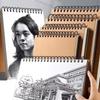 Flip-up Art Sketchbook Kraft Paper Spiral Notebook Simple Blank Painting Paper  Art Student