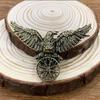 Viking Retro Black Raven Brooch with Runes – Nordic Punk Jewelry Accessory