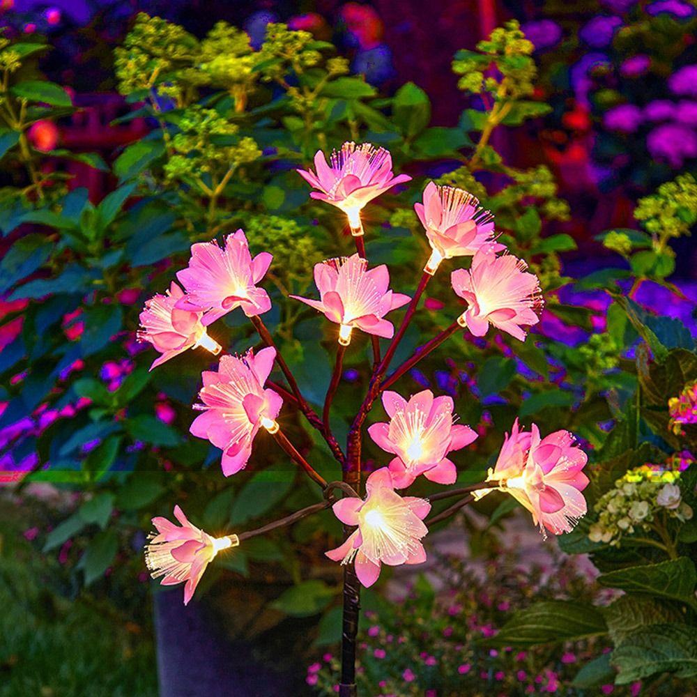 Plug-in Landscape Lawn Lamp Waterproof Garden Lights Creative Flower Solar Floor Lamp  Courtyard