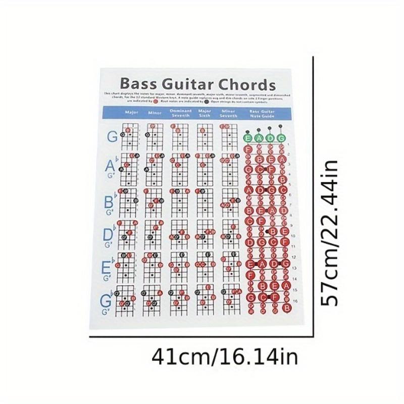 1pc Guitar Chord Finger Graph 200g Copper Paper Four-string Electric Bass Bass Chord Spectrum