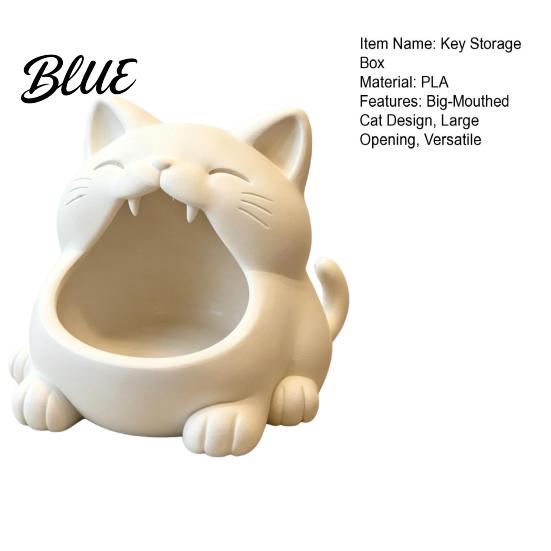 Niche Style Key Large Two-in-one Box Cat Big-Mouthed Container Storage Design Holder Decor Opening Organizer for Keys Jewelry Small