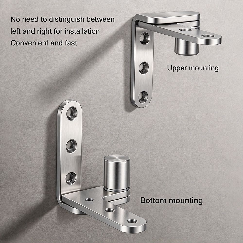 2pcs 270 Degree Rotation Rotating Pivot Hinge Stainless Steel Left Right Door Hinge Cabinets