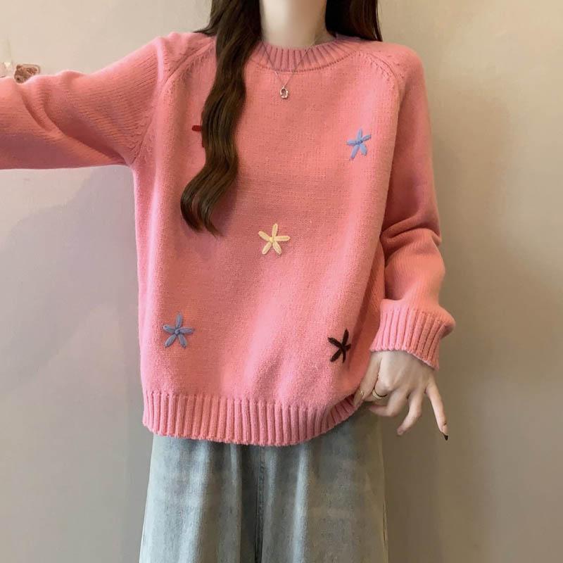 Sweater for Women Autumn Winter Thickened Warm Knitted Stretchy Long Sleeve Oversize Tops