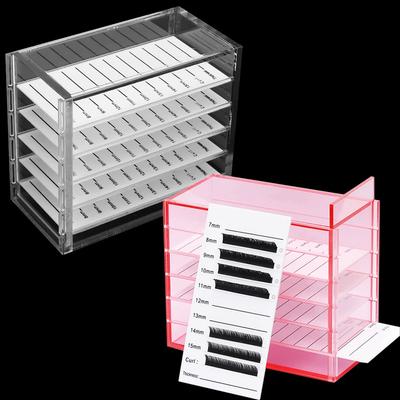 Wholesale Eyelash Extensions Storage Box 5 Layers Acrylic Pallets Holders Lash Organizer False Eyelashes Makeup Tools Supplies