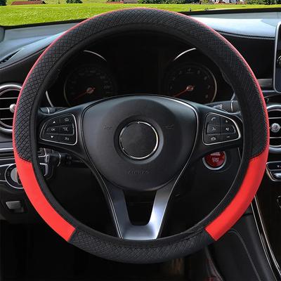 Pokrowce na Kierownicę Samochodową Antypoślizgowa Skóra PU Sportowe Dopasowanie 37~38cm Kierownica Car-styling Akcesoria Samochodowe