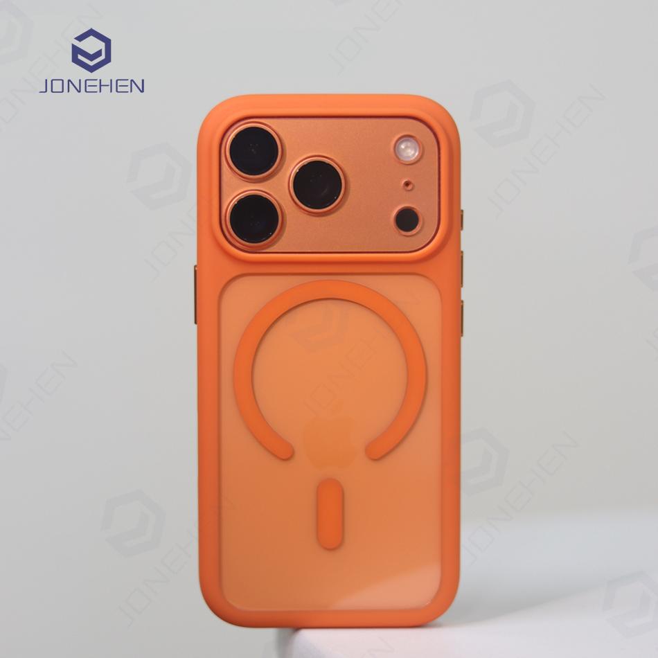 Magnetic Transparent Lens Acrylic Case For For Iphone 17 16 Pro Max Air Hybrid Soft Frame Camera Control Button Cover For